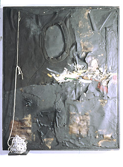 View of Robert Rauschenberg's Untitled (ca. 1955) without the funnel, from a slide taken ca. 1970.