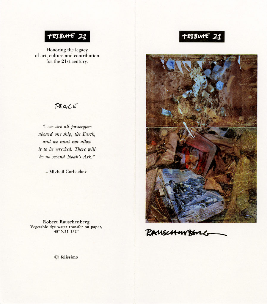<p>Felissimo brochure for <em>Peace</em><em> (Tribute 21)</em>, 1994. SFMOMA Permanent Collection Object Files</p>
