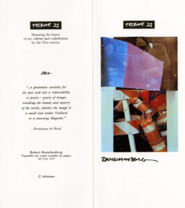 <p>Felissimo brochure for <em>Art</em><em> (Tribute 21)</em>, 1994. SFMOMA Permanent Collection Object Files</p>
