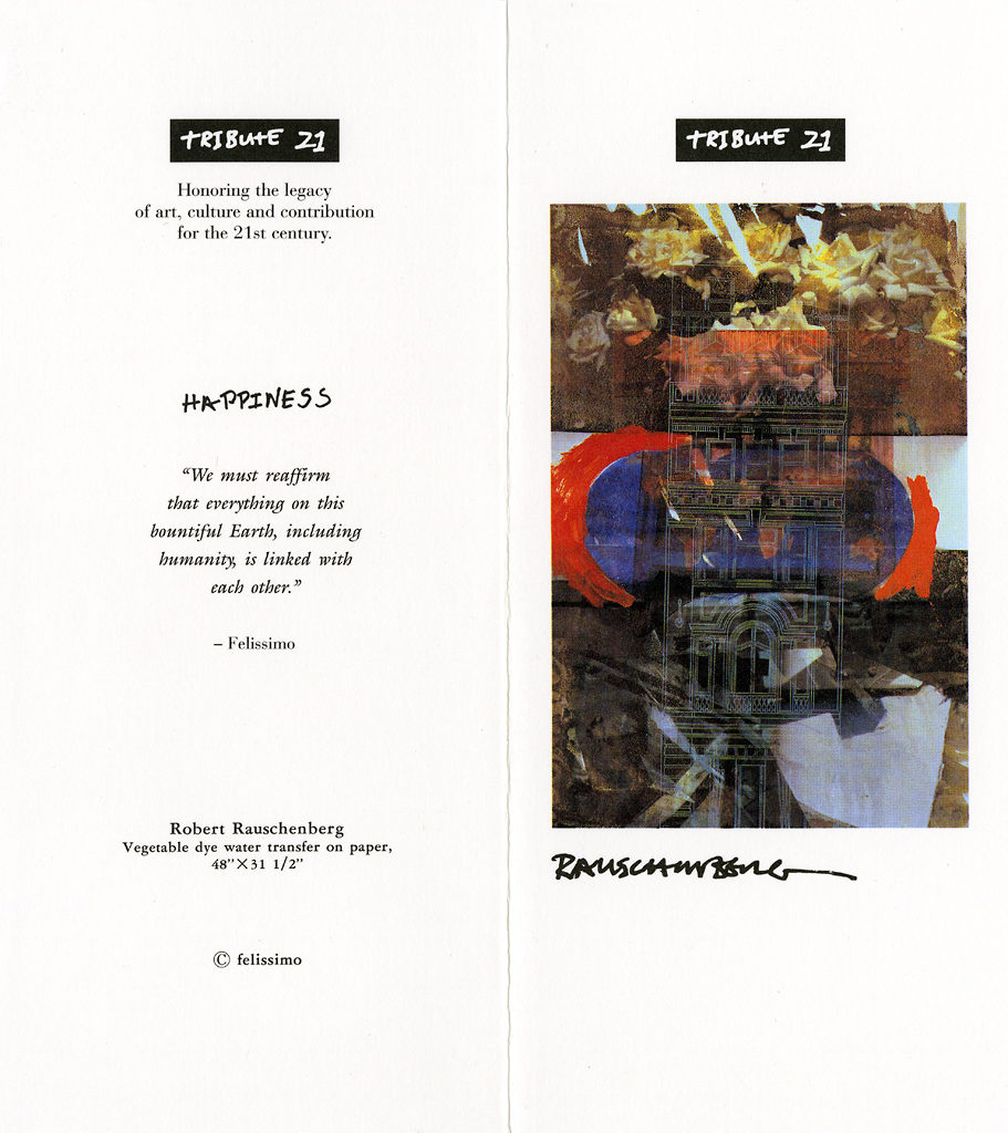 <p>Felissimo brochure for <em>Happiness</em><em> (Tribute 21)</em>, 1994. SFMOMA Permanent Collection Object</p>
