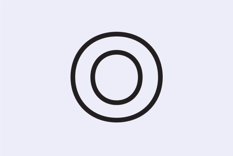 A white space with an O outlined in black