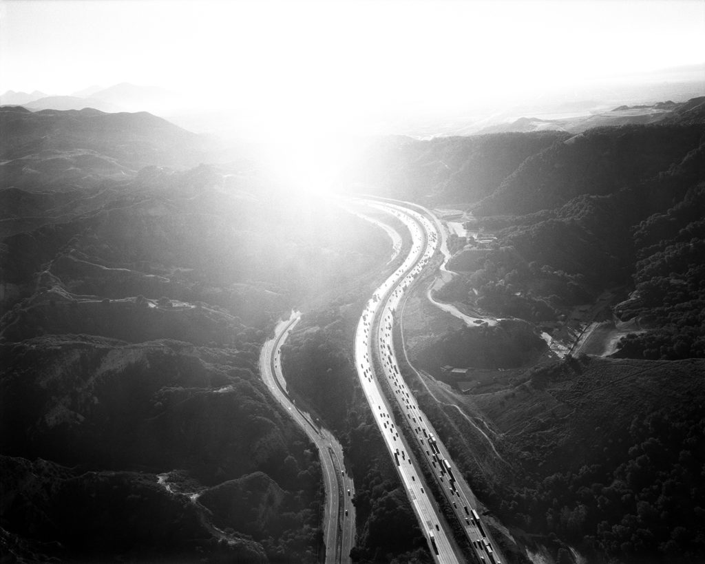 Artwork image, Michael Light's Golden State Freeway Looking Southeast over San Fernando Pass