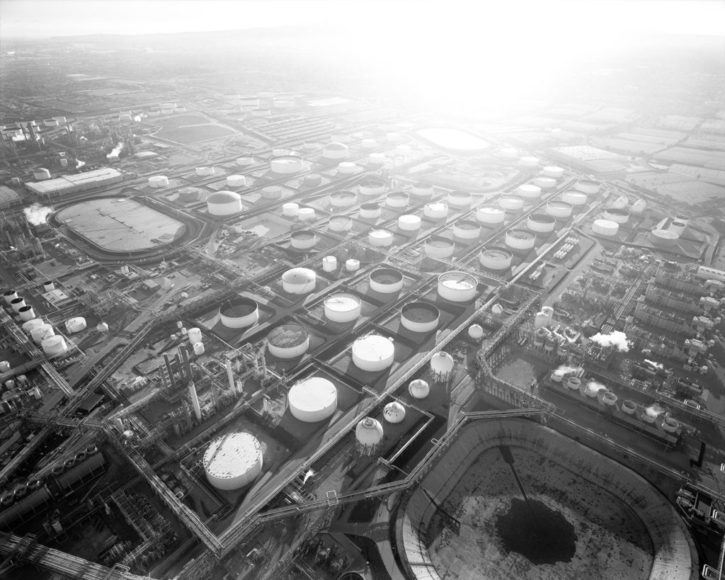 Artwork image, Michael Light's Unocal Oil Refinery Looking Southwest, near Terminal Island, Long Beach
