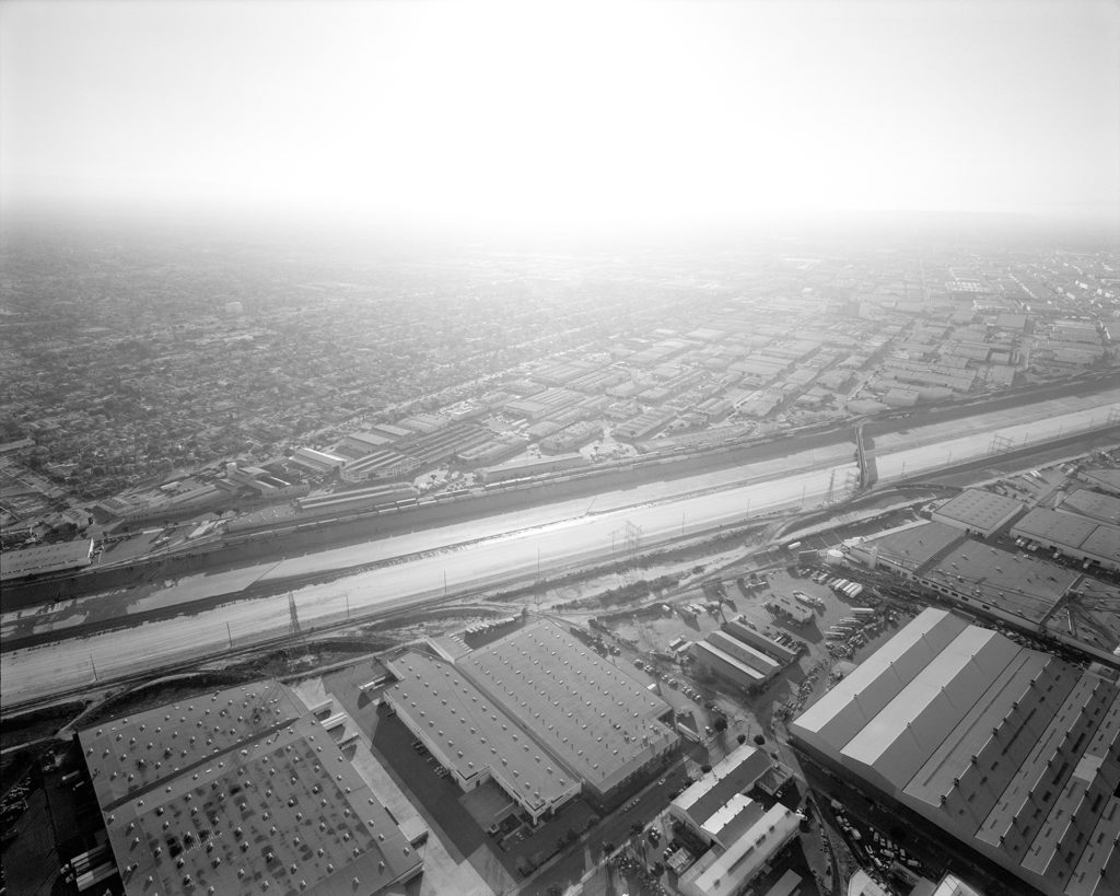 Artwork image, Michael Light's L.A. River Looking Southwest between Fruitland Avenue and Bandini Boulevard