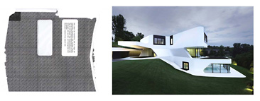 J Mayer H, drawing and image of contemporary white house