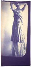 Francesca Woodman, image of woman in dress with arms up