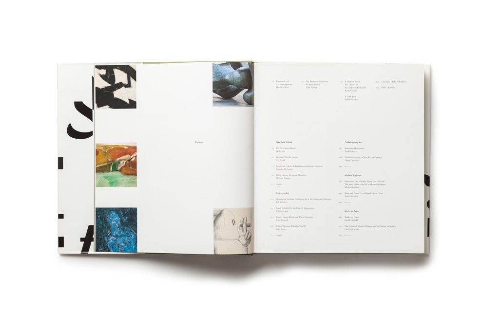 Celebrating Modern Art: The Anderson Collection publication table of contents