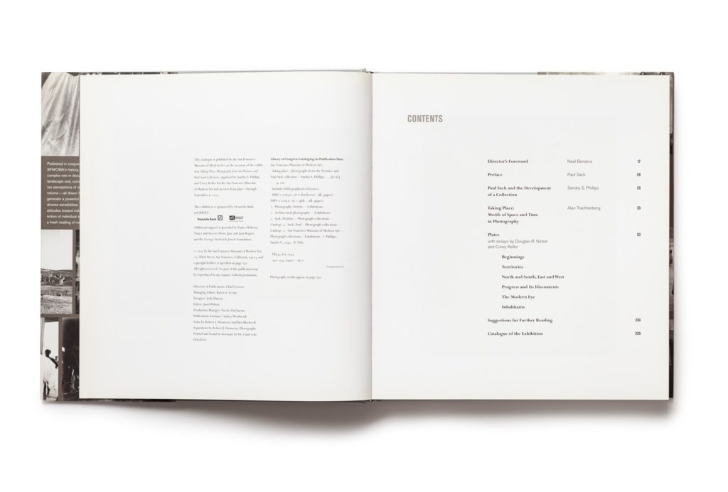 Taking Place publication table of contents