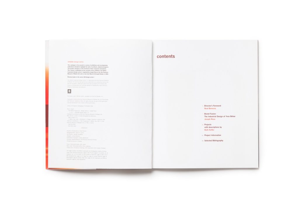 Yves Béhar fuseproject: design series 2 publication table of contents