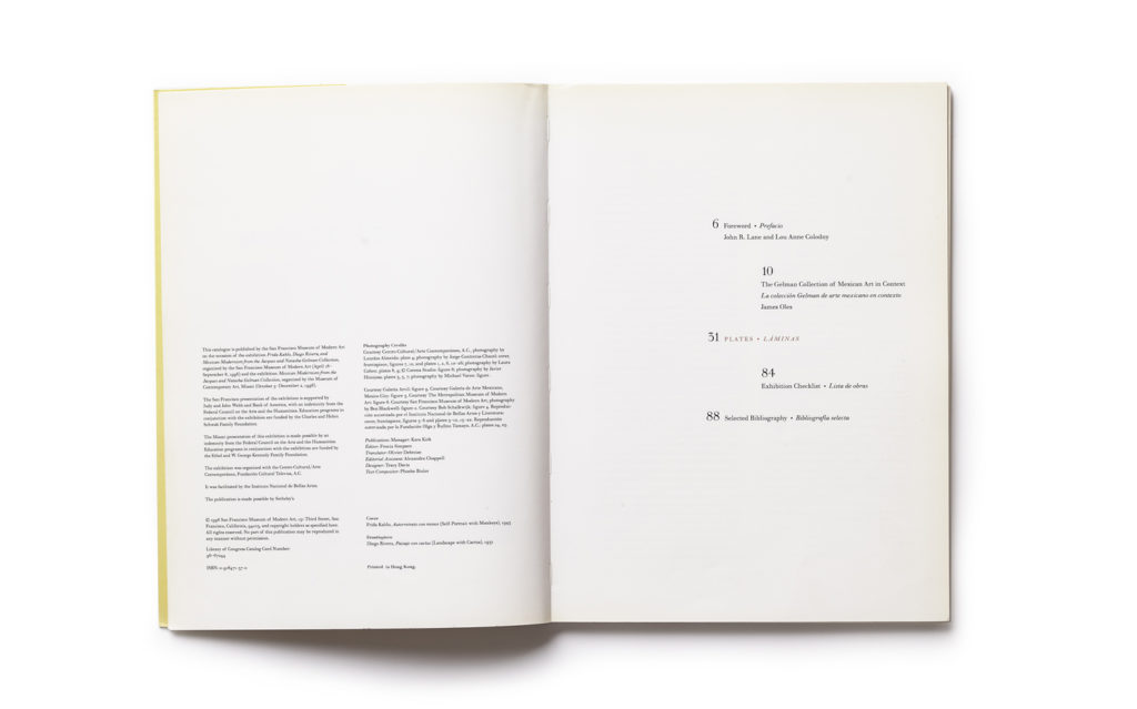 Frida Kahlo, Diego Rivera and Mexican Modernism, contents