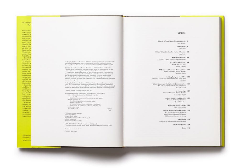 An Everyday Modernism, contents