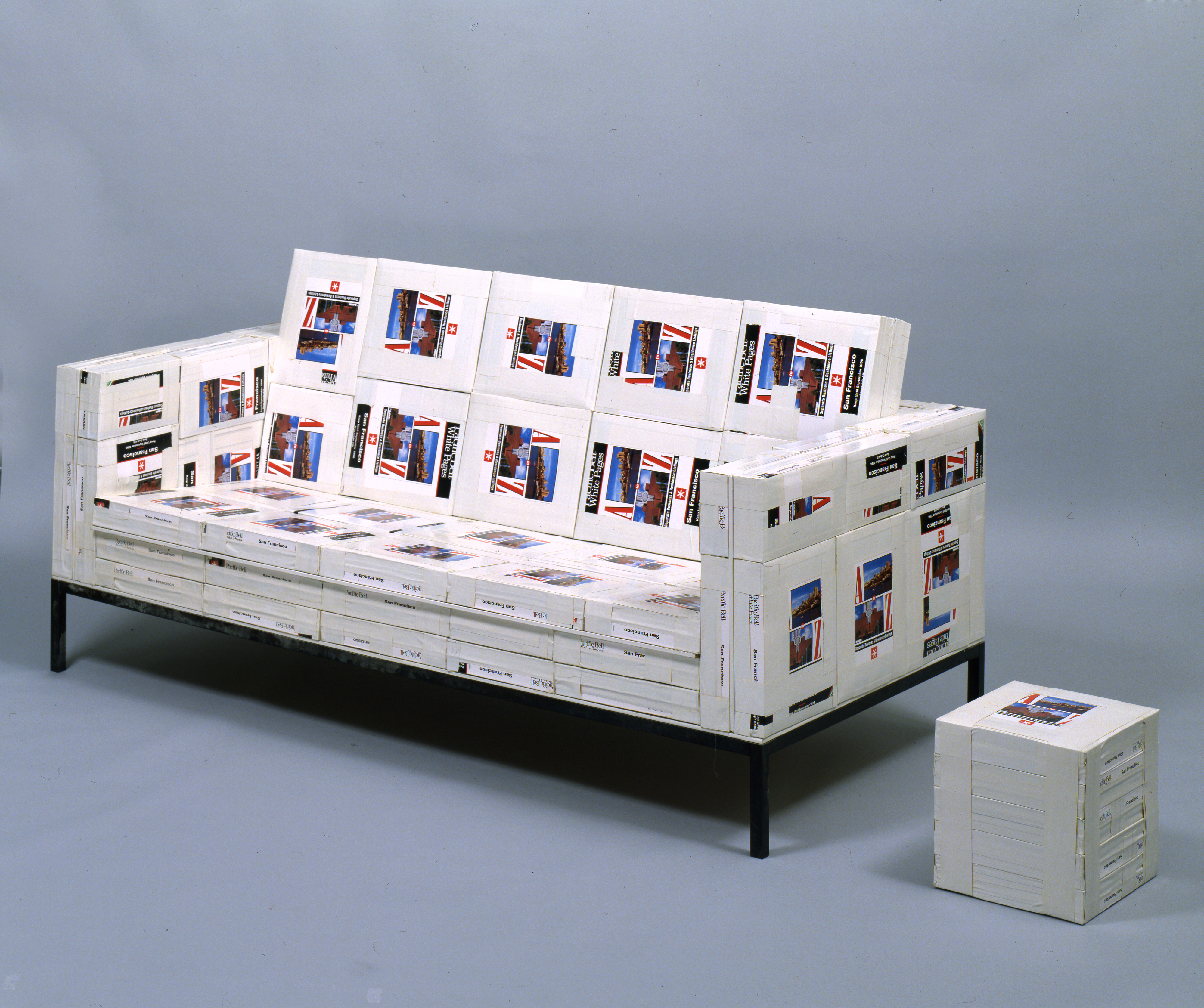 Tom Sachs, Knoll loveseat and end table, 1996 · SFMOMA