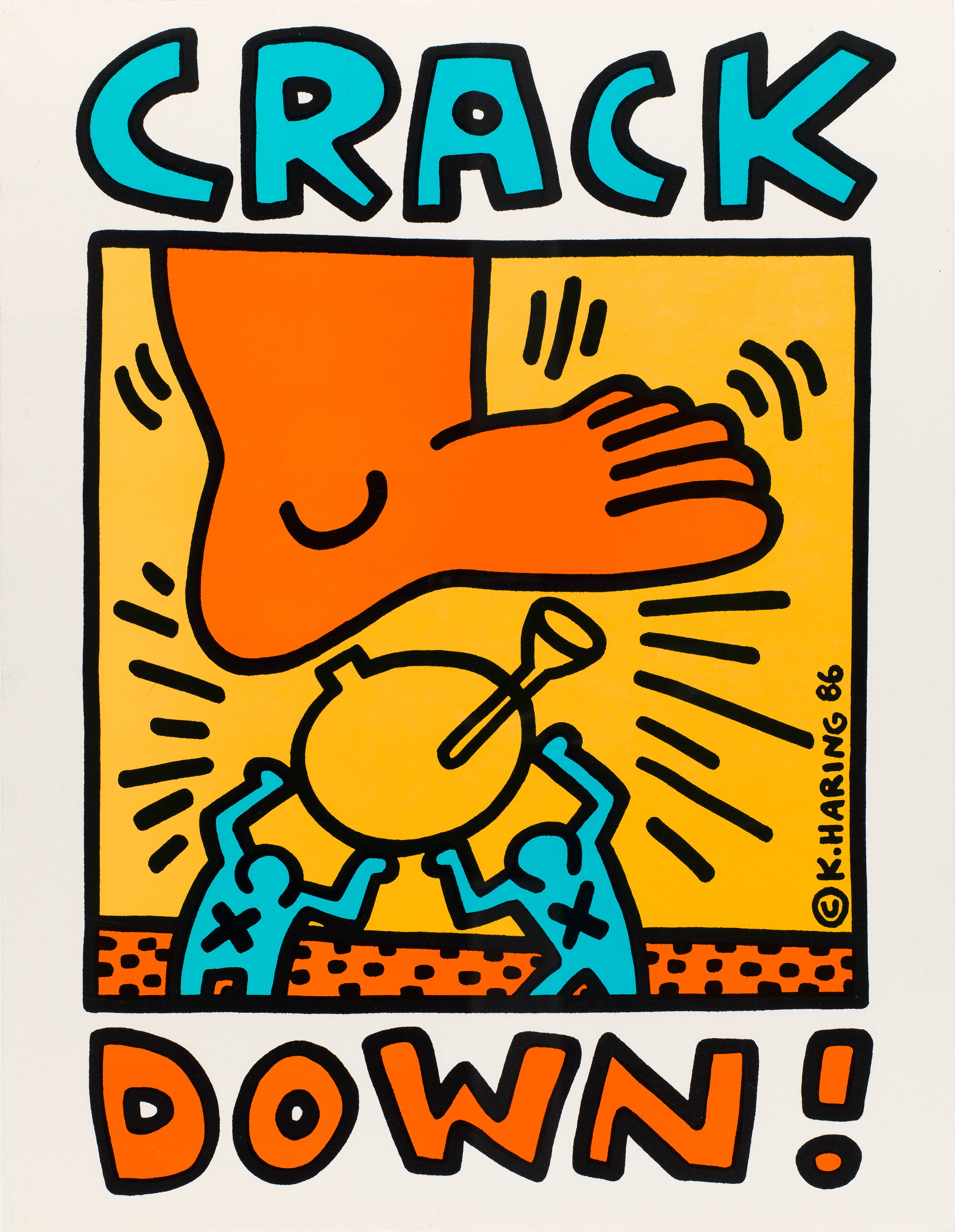 Keith Haring, Crack Down poster, 1986 · SFMOMA