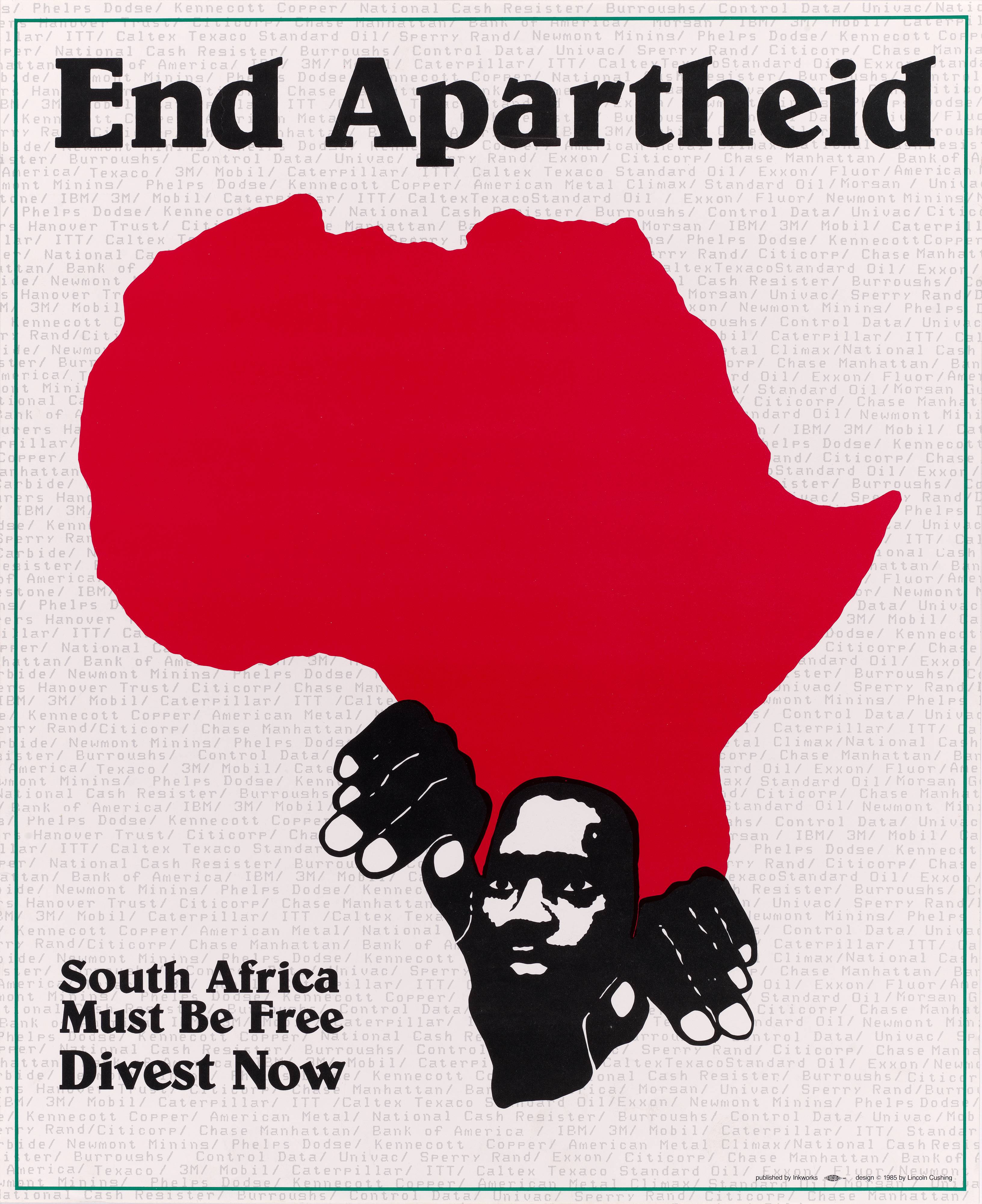 Apartheid/ウィレム/ポスター Lincoln Cushing, End Apartheid, 1985 · SFMOMA