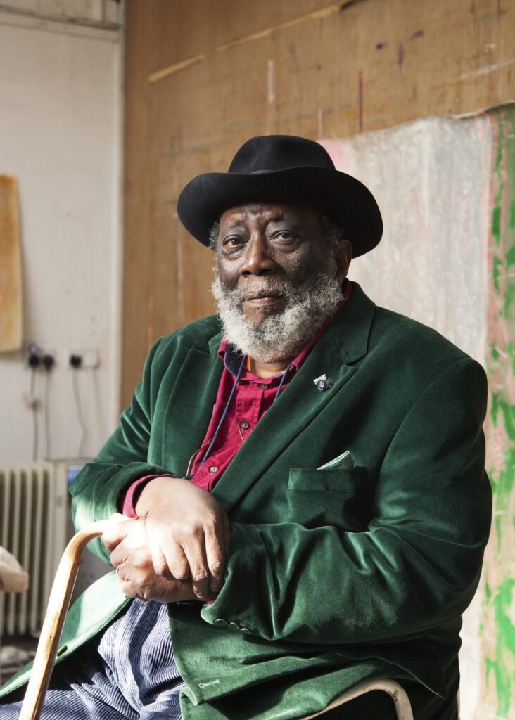 Sir Frank Bowling in his London Studio