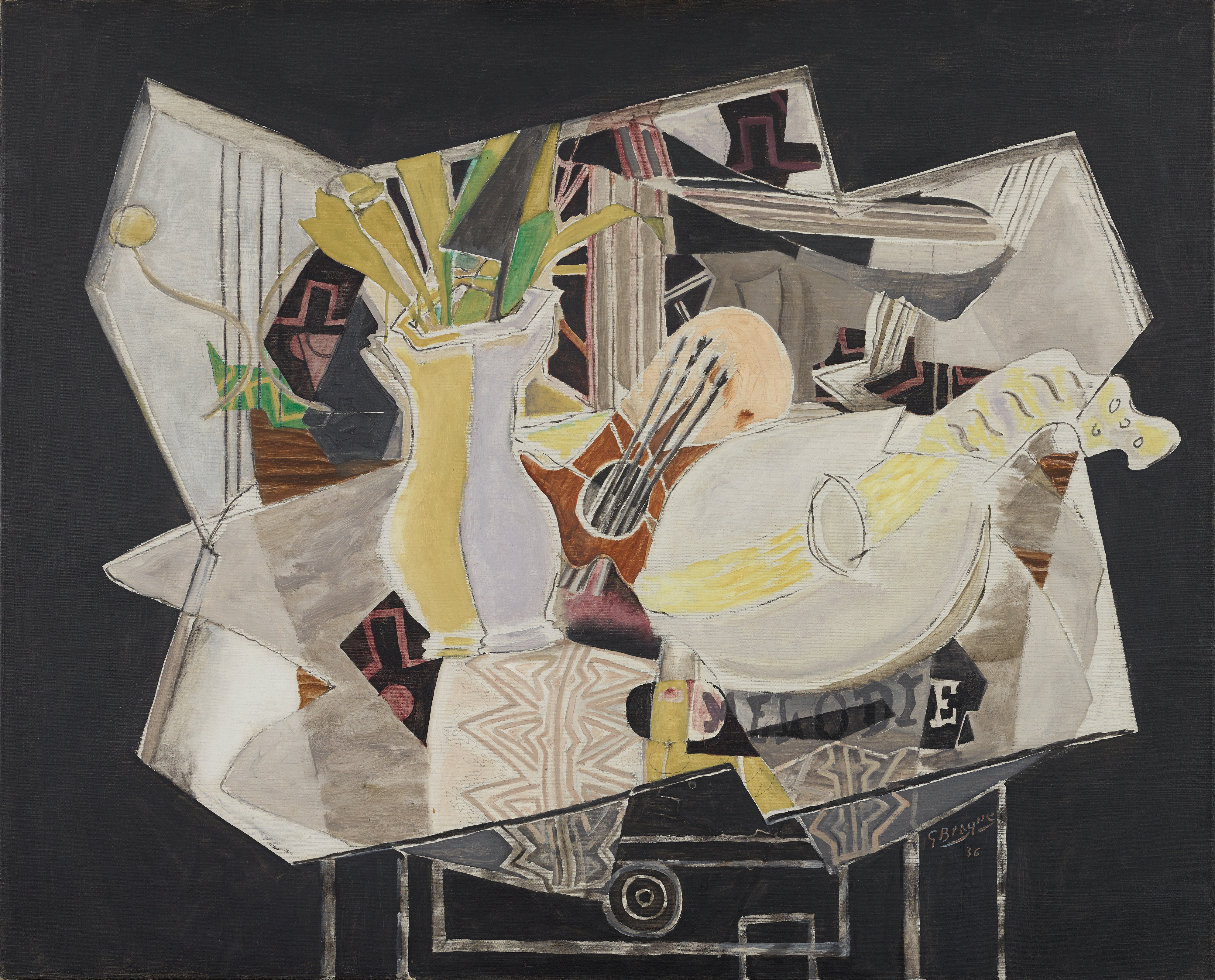 es Braque、LE GUERIDON、画集画、新品額装付 Georges Braque, Le guéridon (The Gueridon), 1935 · SFMOMA