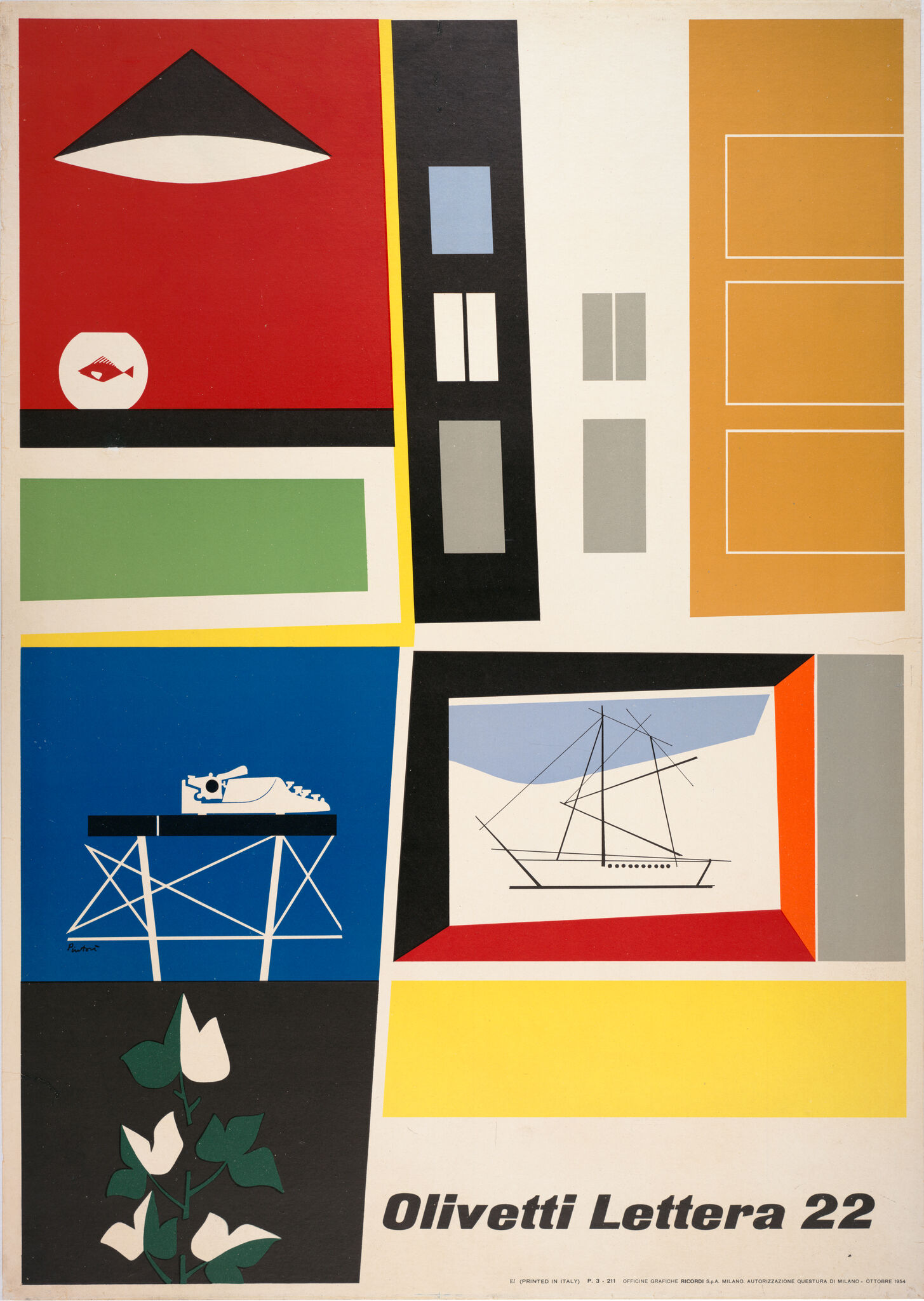 Giovanni Pintori, Olivetti Lettera 22 poster, 1954 · SFMOMA