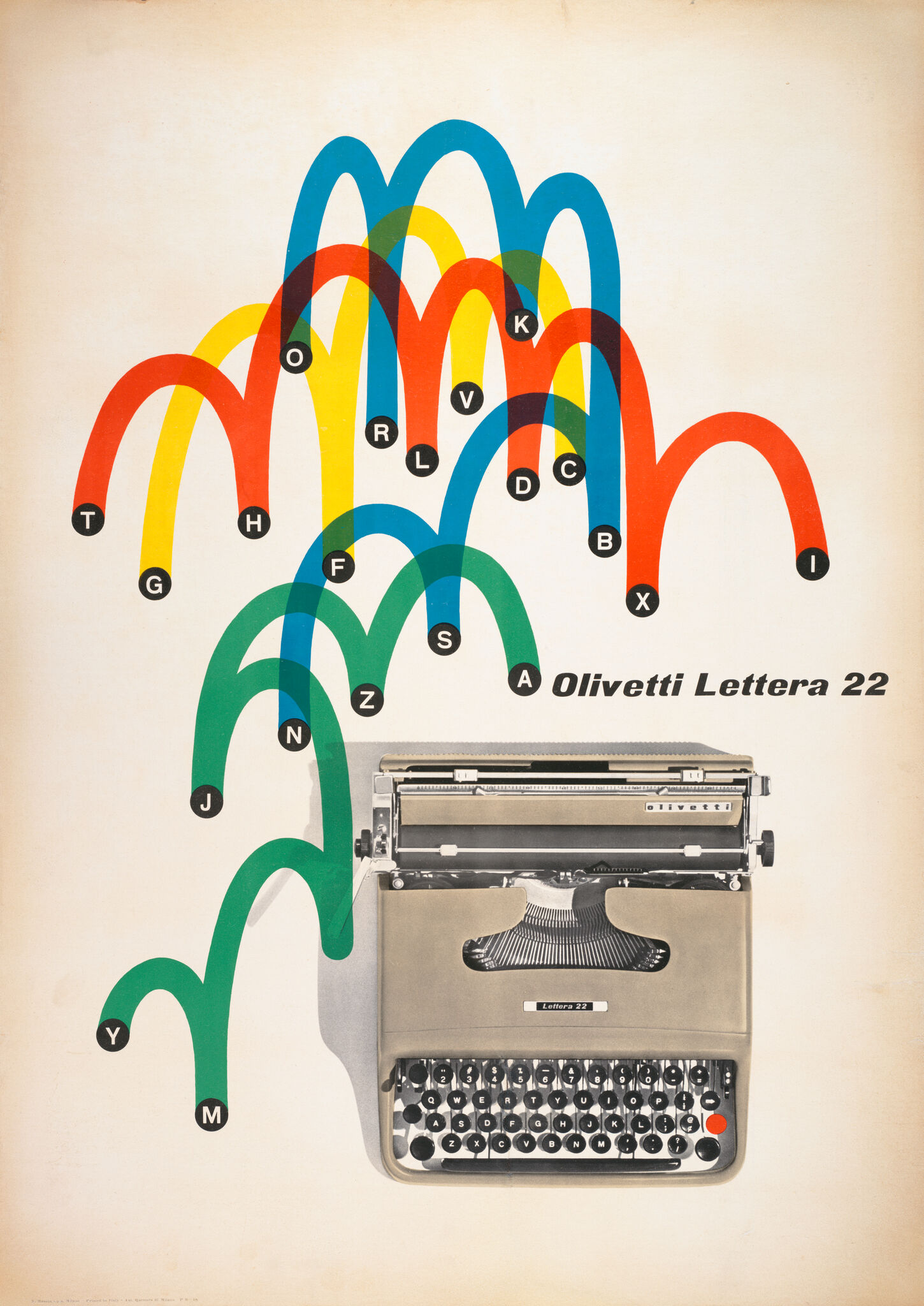 Giovanni Pintori, Olivetti Lettera 22 portable typewriter poster