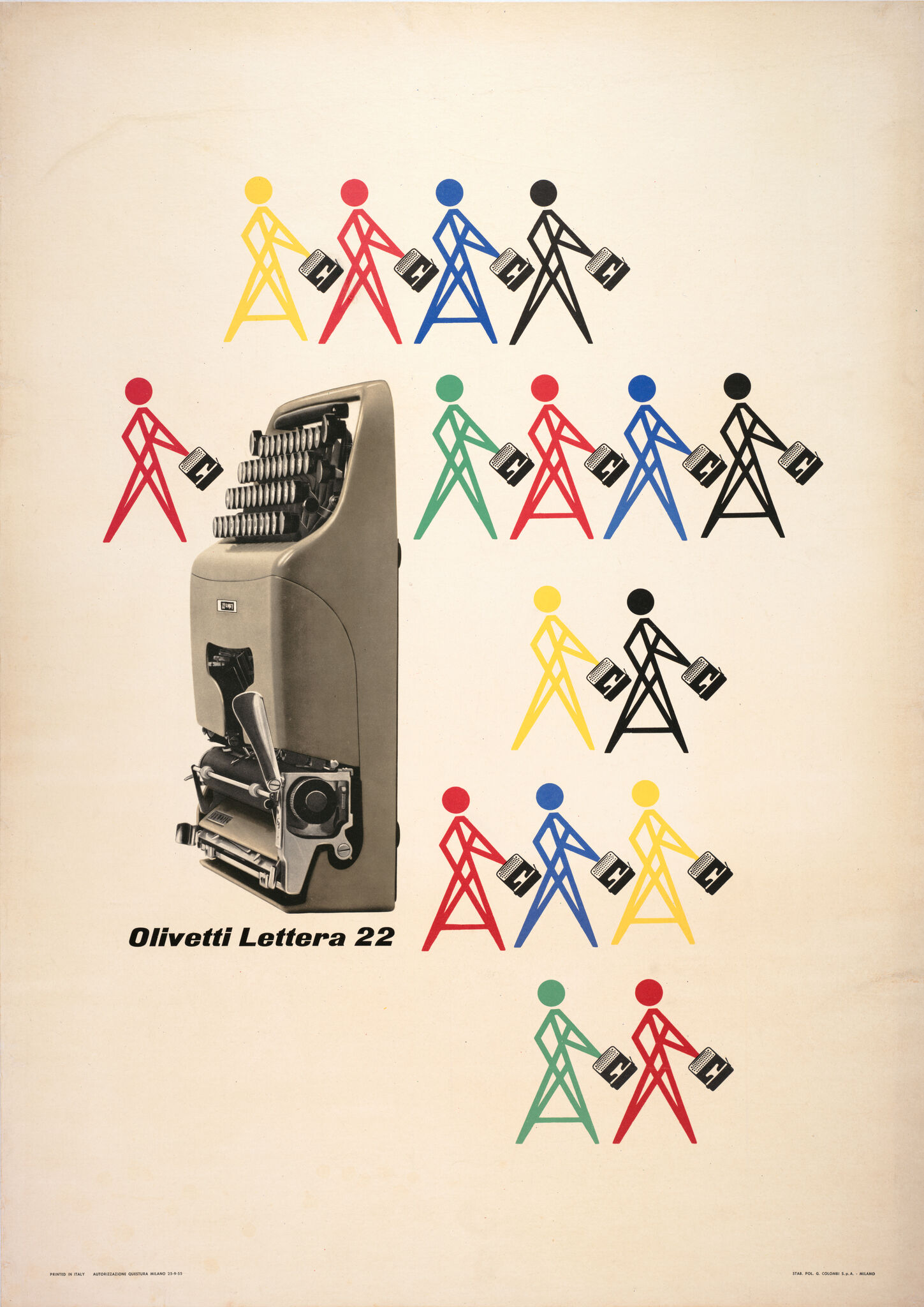 Giovanni Pintori, Olivetti Lettera 22 poster, 1955 · SFMOMA