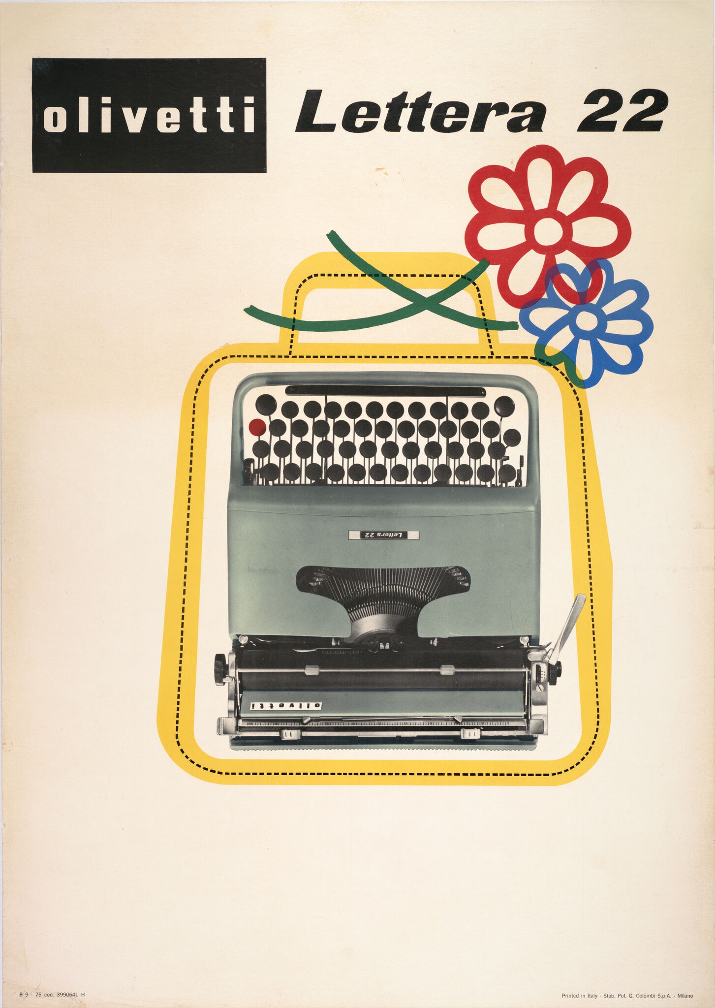Giovanni Pintori, Olivetti Lettera 22 poster, ca. 1950 · SFMOMA